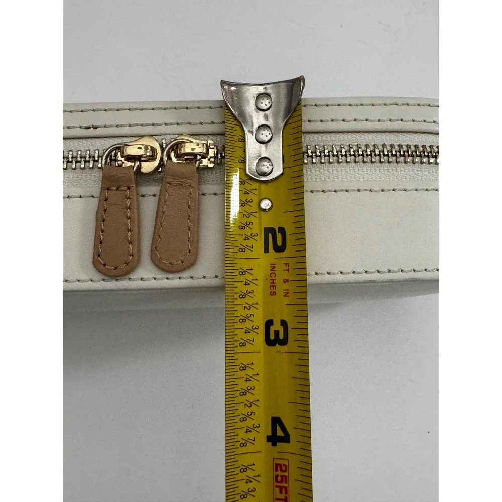 WOLF 1834 Chloé Leather Luxury Zip Travel Jewelry Case Cream & Gold NWOT